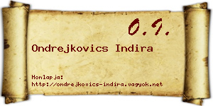 Ondrejkovics Indira névjegykártya